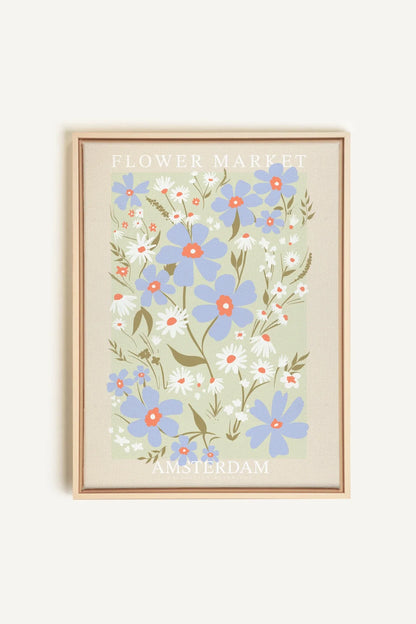 OLEKA CANVAS - AMSTERDAM BLOOM, Oeuvre sur toile étirée, encadré Naturel Clair