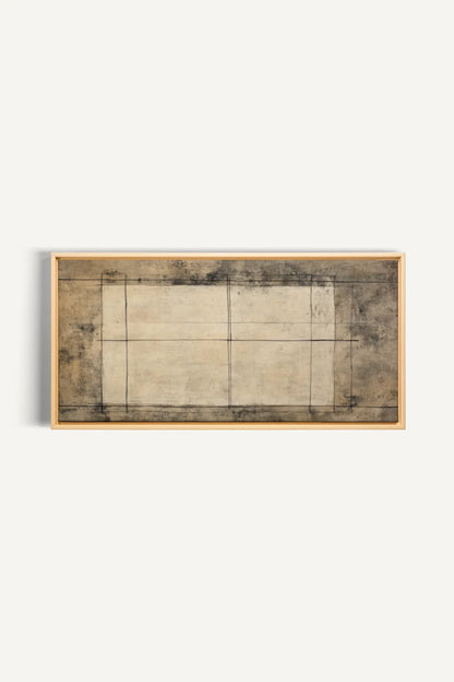 OLEKA CANVAS - ANCIENT LINES, Oeuvre sur toile étirée, encadré Naturel Clair