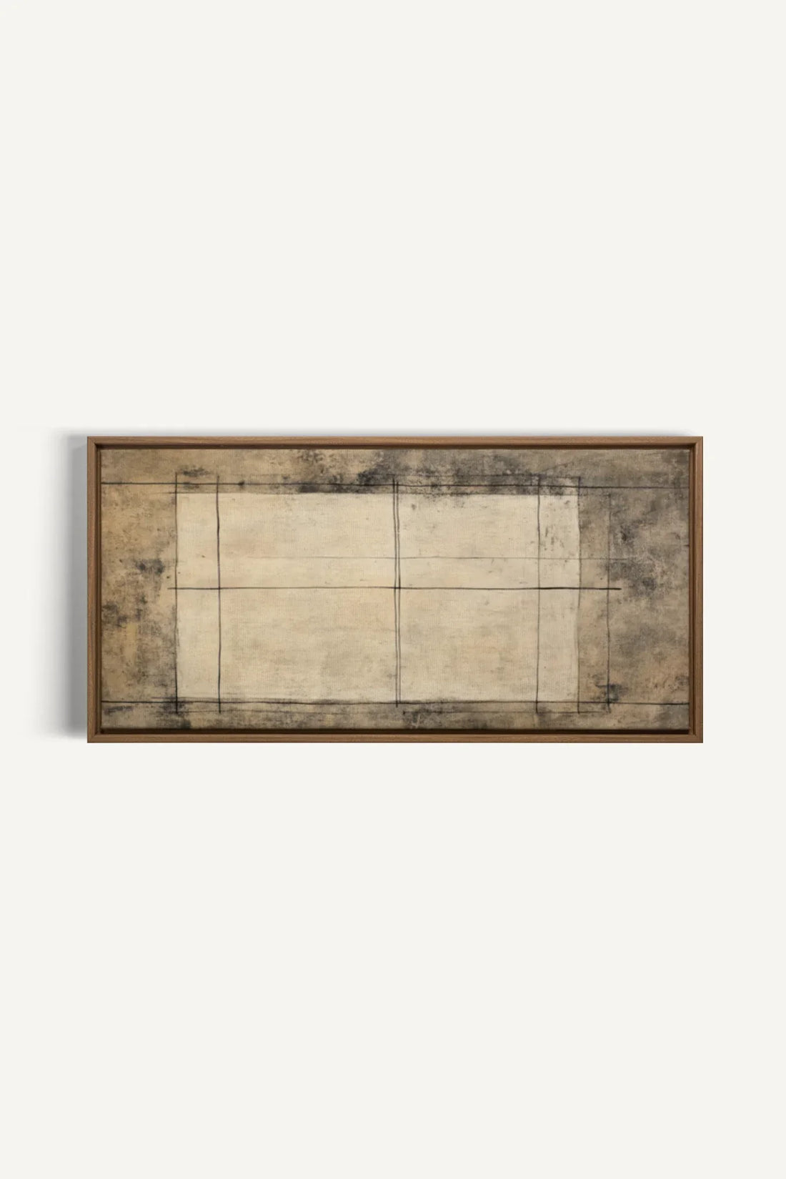 OLEKA CANVAS - ANCIENT LINES, Oeuvre sur toile étirée, encadré Brun Chêne