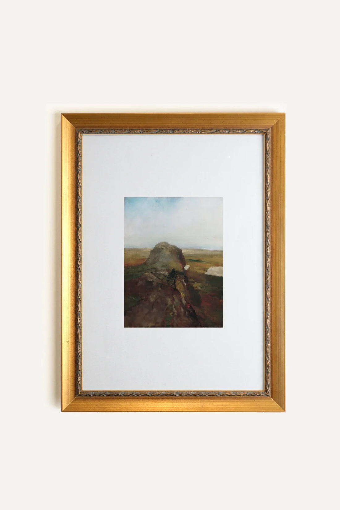ANCIENT ROCK, Oeuvre sur toile étirée, encadré Vintage Or