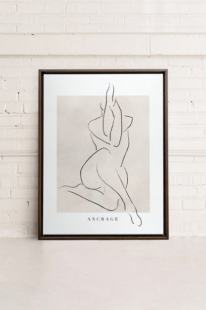 ANCRAGE, Oeuvre sur toile étirée, encadré Brun Noyer