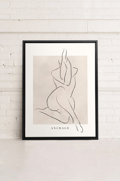 OLEKA CANVAS - ANCRAGE, Oeuvre sur toile étirée, encadré Noir