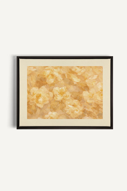 APRICOT PETALS, Oeuvre sur toile étirée, encadré Noir