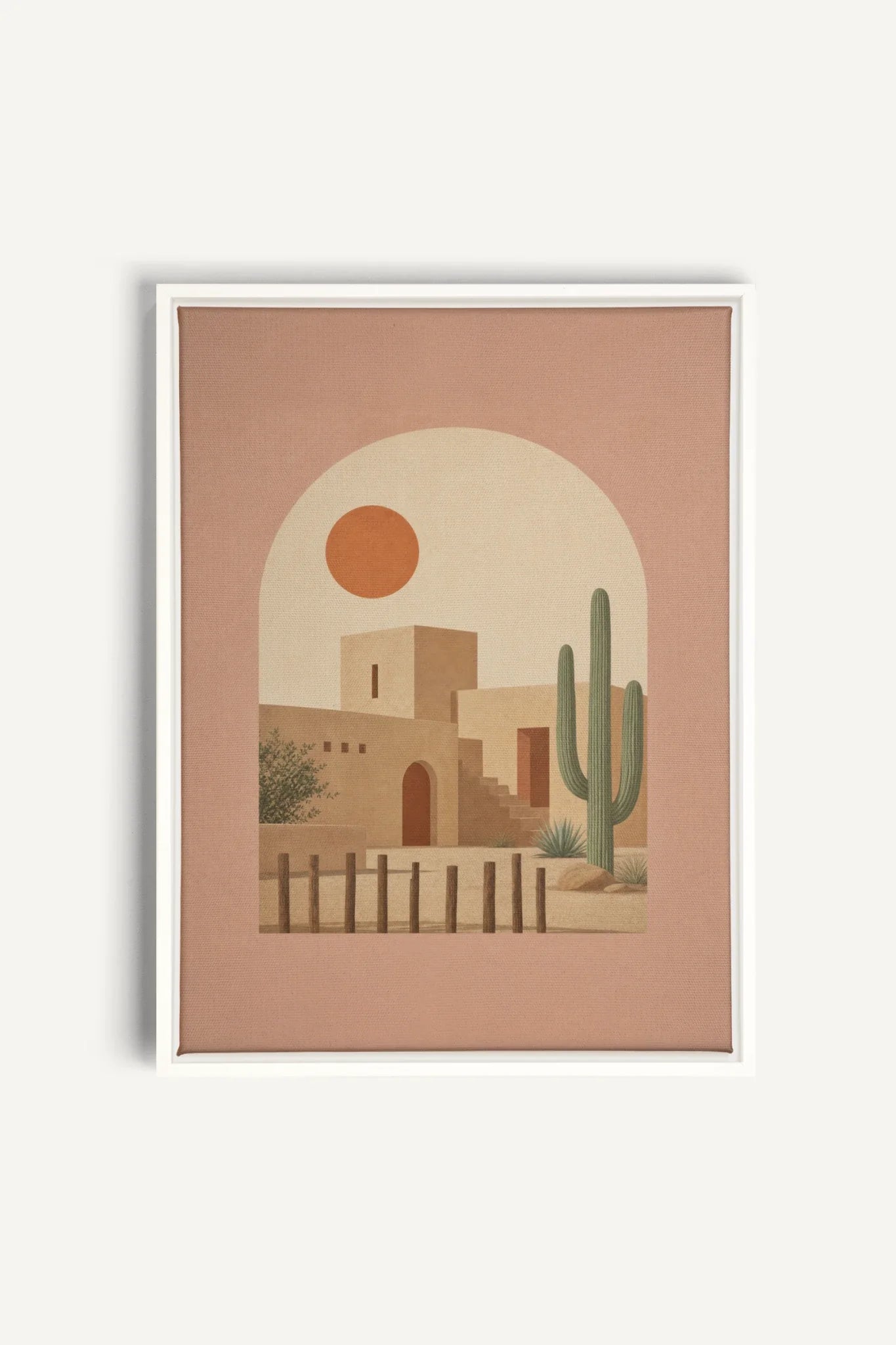 ARCHE DU DÉSERT, Oeuvre sur toile étirée, encadré Blanc