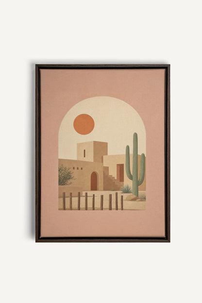 ARCHE DU DÉSERT, Oeuvre sur toile étirée, encadré Brun Noyer