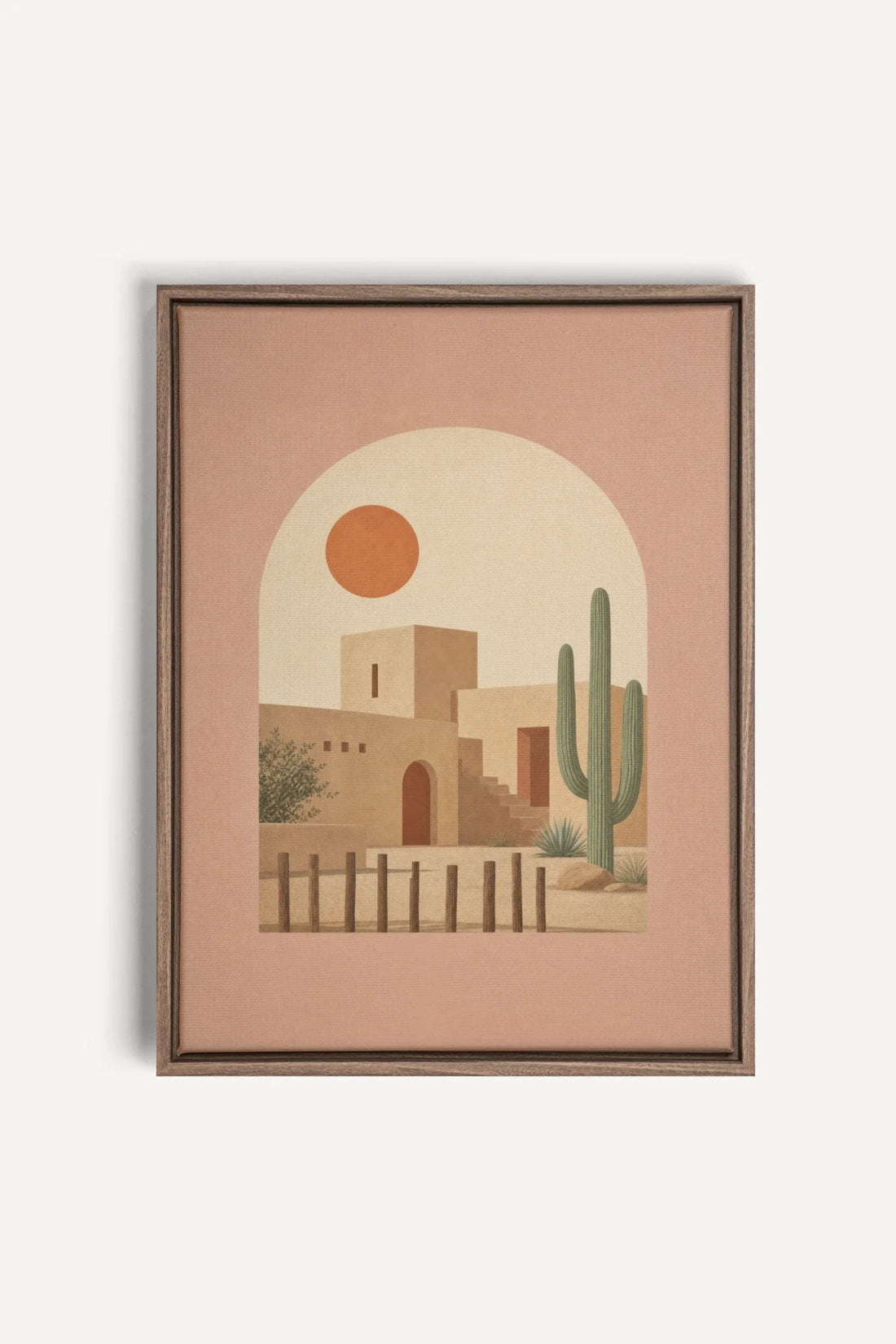 ARCHE DU DÉSERT, Oeuvre sur toile étirée, encadré Brun Chêne