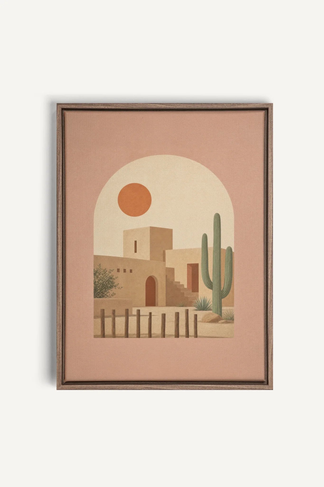 ARCHE DU DÉSERT, Oeuvre sur toile étirée, encadré Brun Chêne