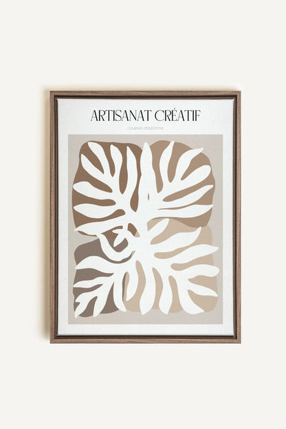 OLEKA CANVAS - ARTISANAT CRÉATIF, Oeuvre sur toile étirée, encadré Brun Chêne
