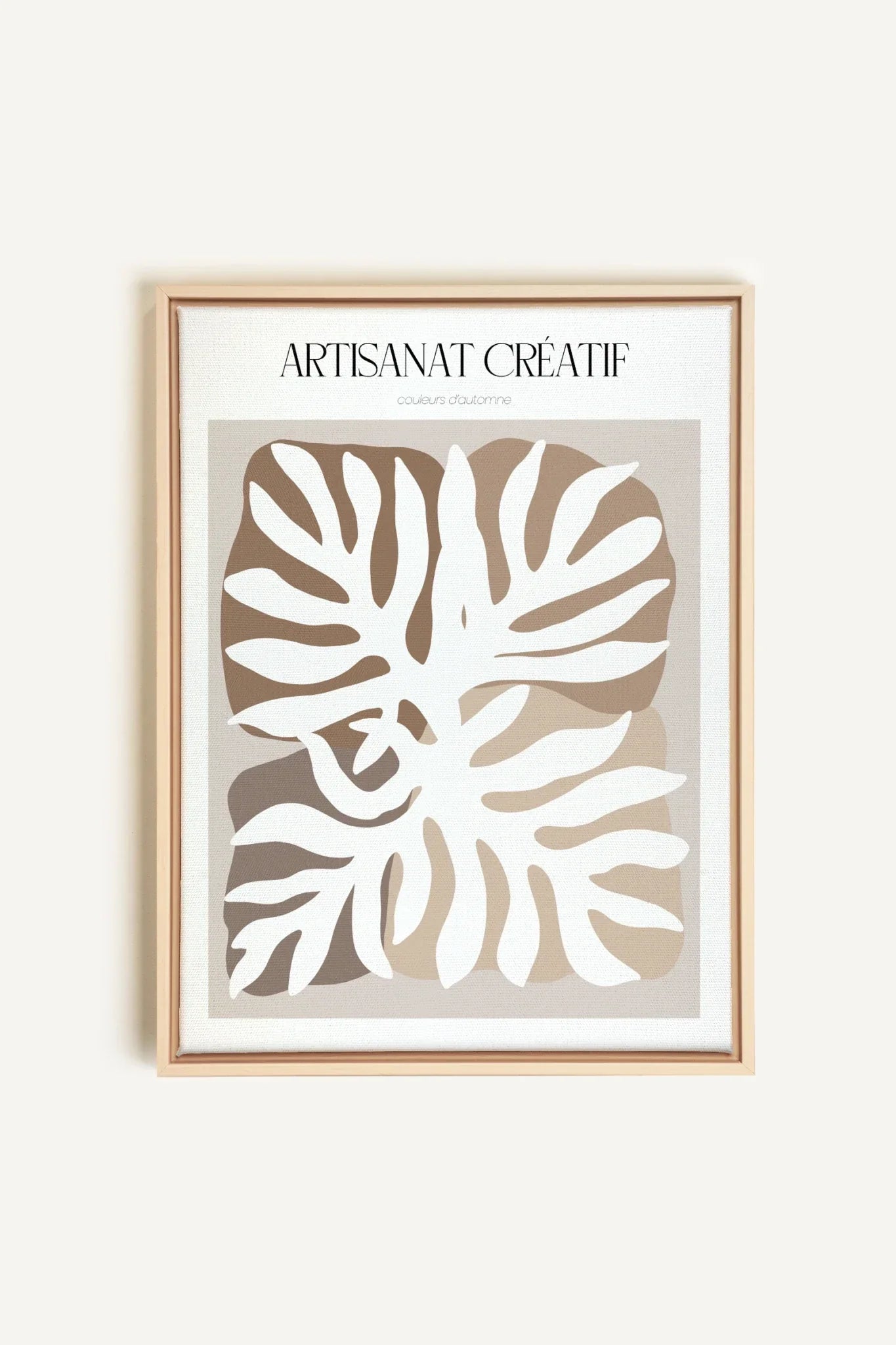 OLEKA CANVAS - ARTISANAT CRÉATIF, Oeuvre sur toile étirée, encadré Naturel Clair