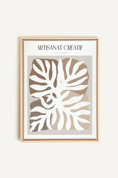 OLEKA CANVAS - ARTISANAT CRÉATIF, Oeuvre sur toile étirée, encadré Naturel Clair