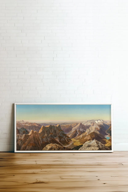ATLAS GLOW, Oeuvre sur toile étirée, encadré Blanc