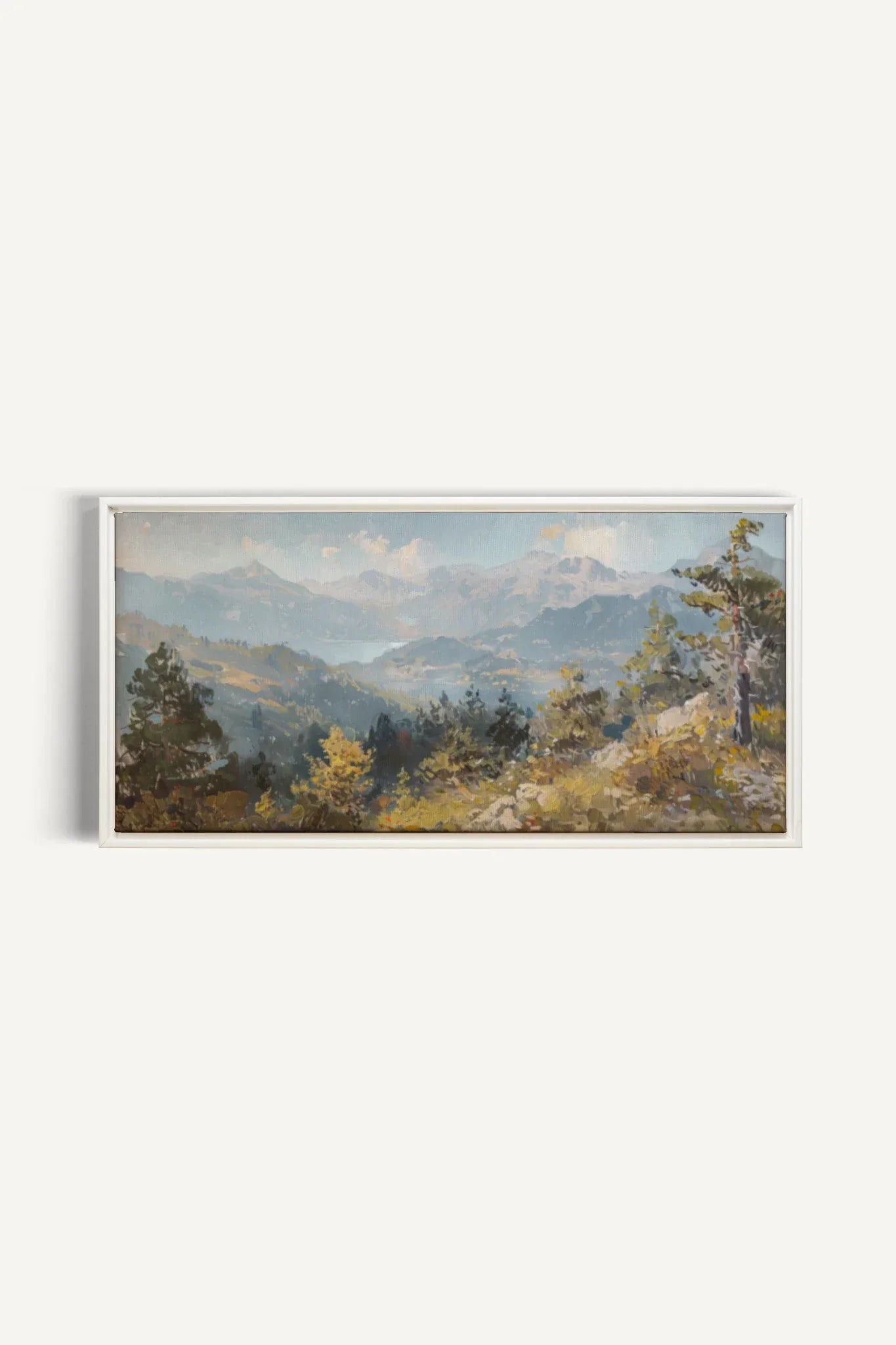 OLEKA CANVAS - Austrian Alpenglow, Oeuvre sur toile étirée, encadré Blanc