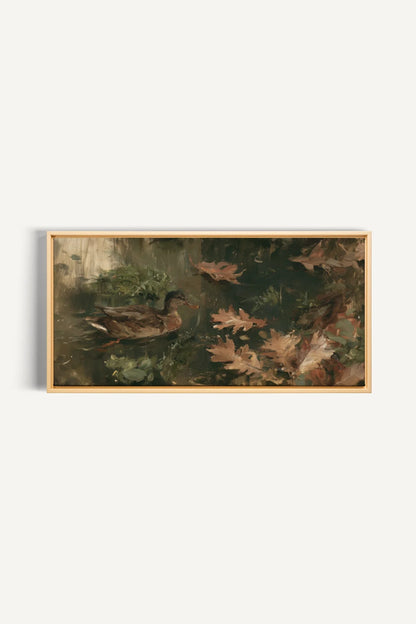 AUTUMN POND toile étirée encadré naturel clair