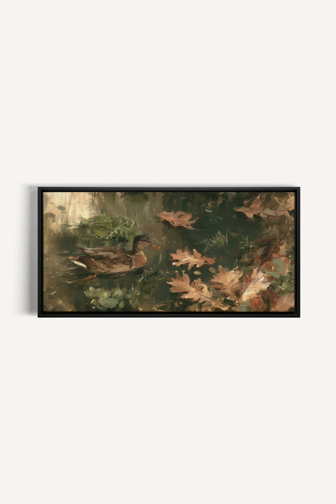 AUTUMN POND toile étirée encadré noir