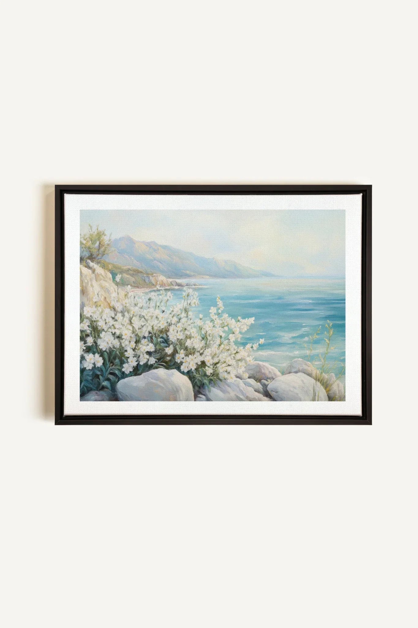 OLEKA CANVAS - AZURE HORIZON, Oeuvre sur toile étirée, encadré Noir