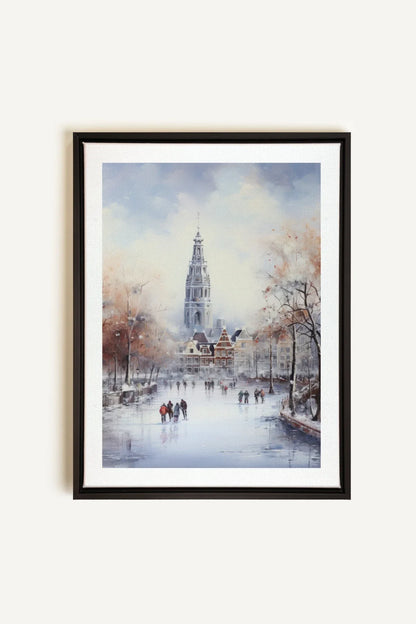 OLEKA CANVAS - Azure Rink, Oeuvre sur toile étirée, encadré Noir