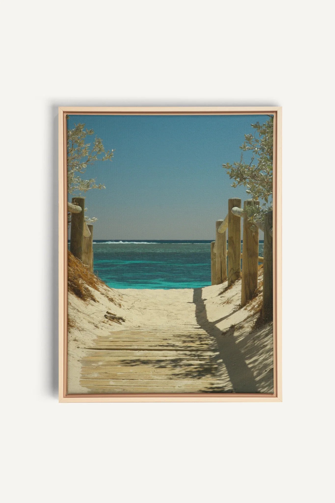 AZURE WALK, Oeuvre sur toile étirée, encadré Naturel Clair