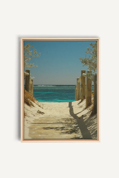 AZURE WALK, Oeuvre sur toile étirée, encadré Naturel Clair