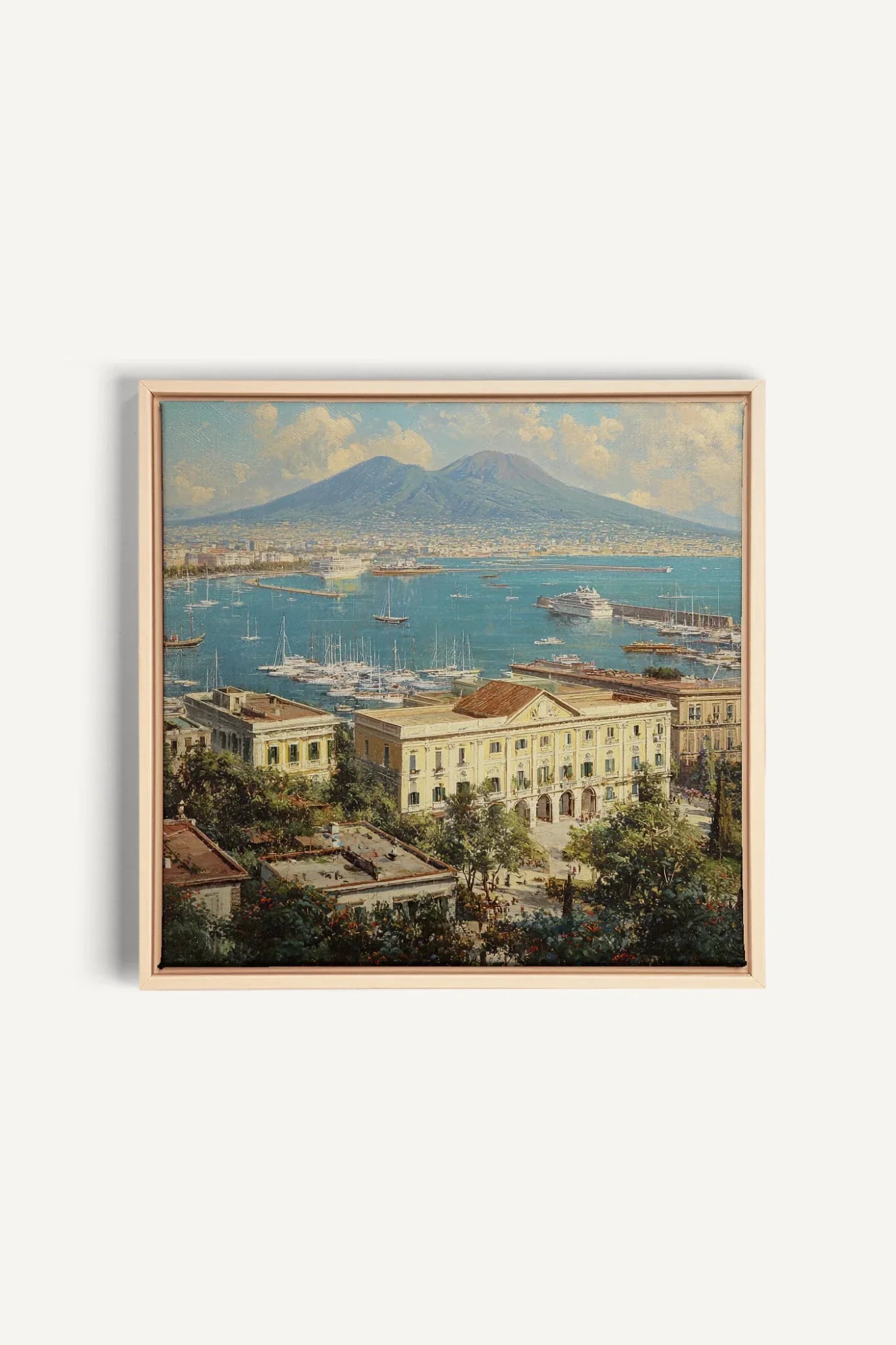 OLEKA CANVAS - BAY OF GOLD, Oeuvre sur toile étirée, encadré Naturel Clair