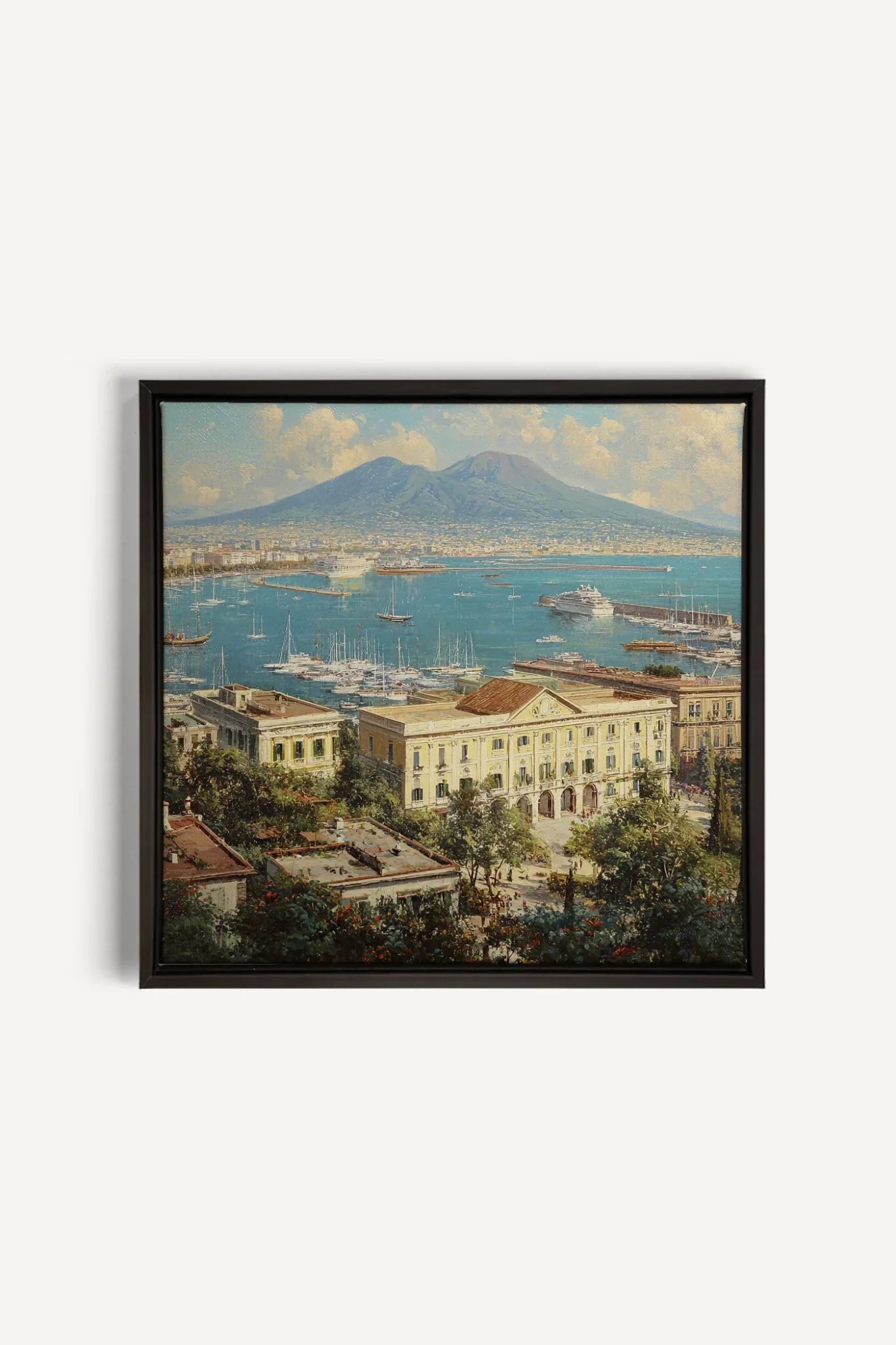 OLEKA CANVAS - BAY OF GOLD, Oeuvre sur toile étirée, encadré Noir
