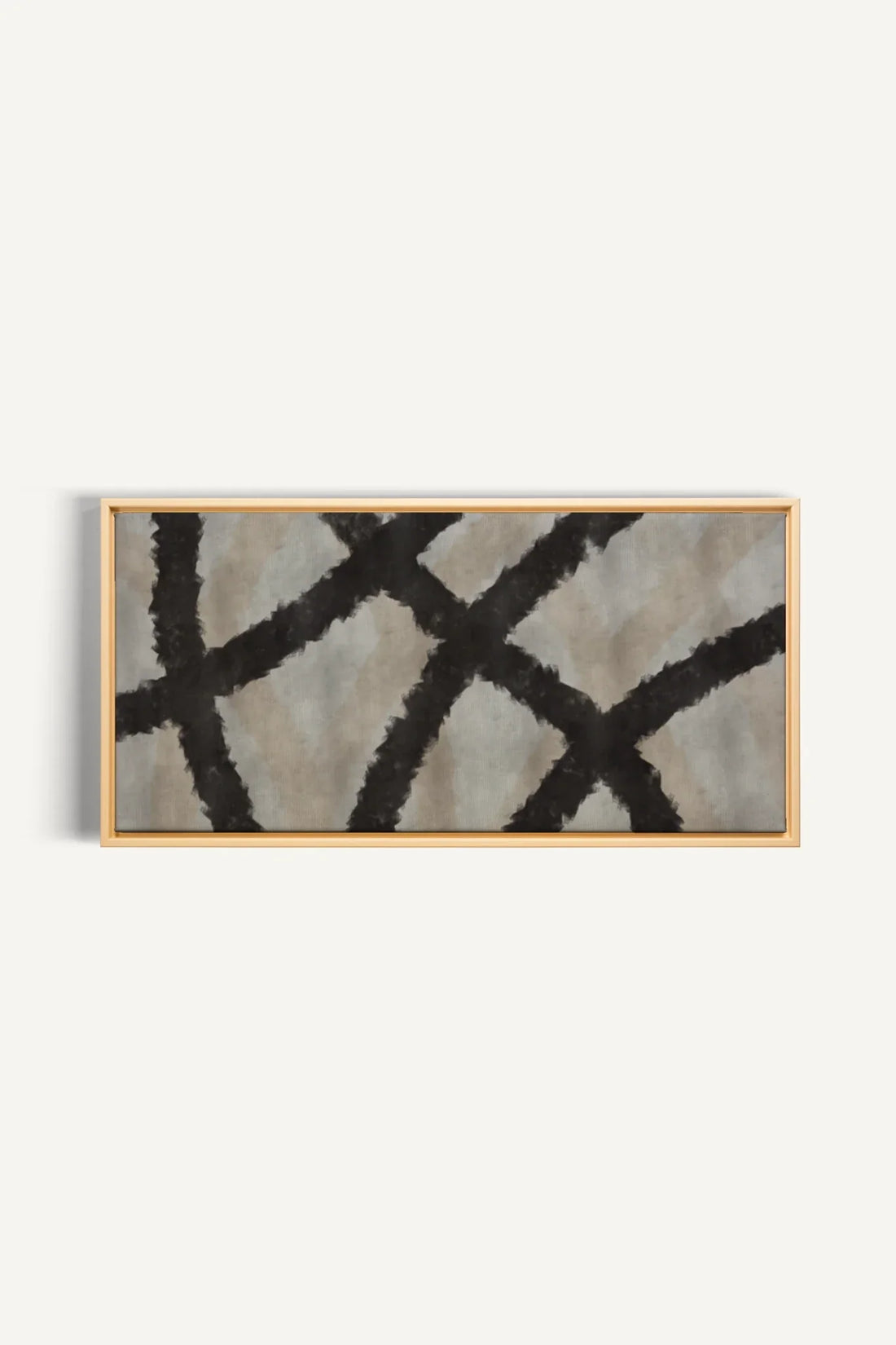 OLEKA CANVAS - BLACK THREADS, Oeuvre sur toile étirée, encadré Naturel Clair