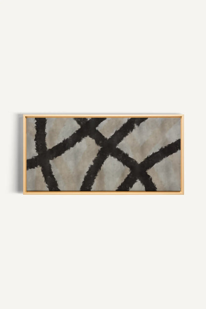 OLEKA CANVAS - BLACK THREADS, Oeuvre sur toile étirée, encadré Naturel Clair