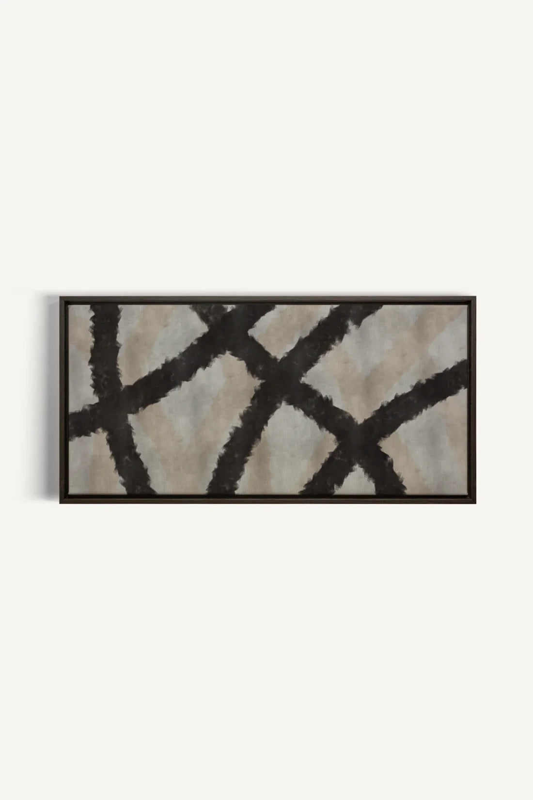 OLEKA CANVAS - BLACK THREADS, Oeuvre sur toile étirée, encadré Brun Noyer