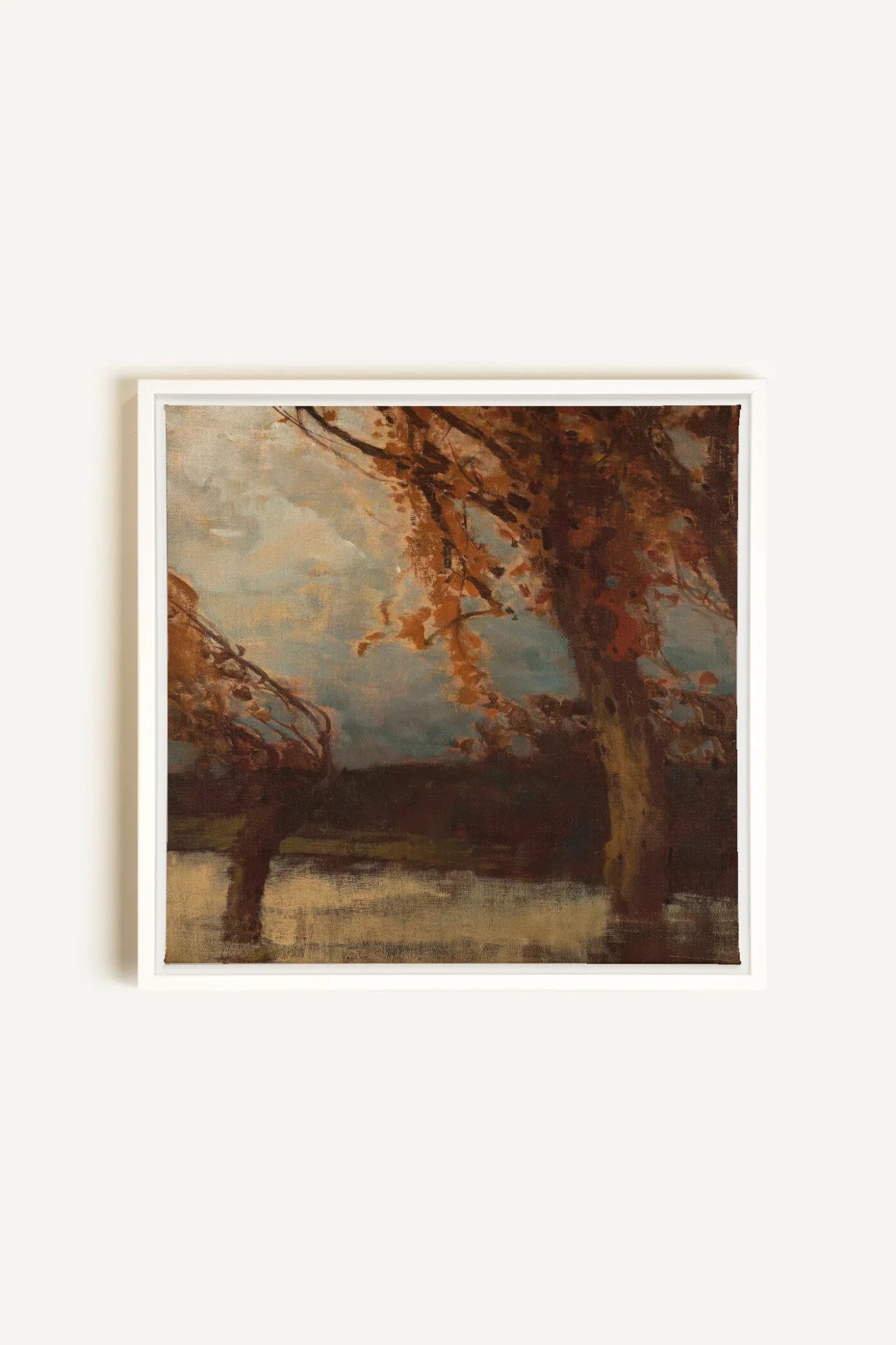 EQUINOX MIST, Oeuvre sur toile étirée, encadré Blanc