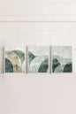 GREEN ELEGANCE TRIO (3 works on stretched canvas)