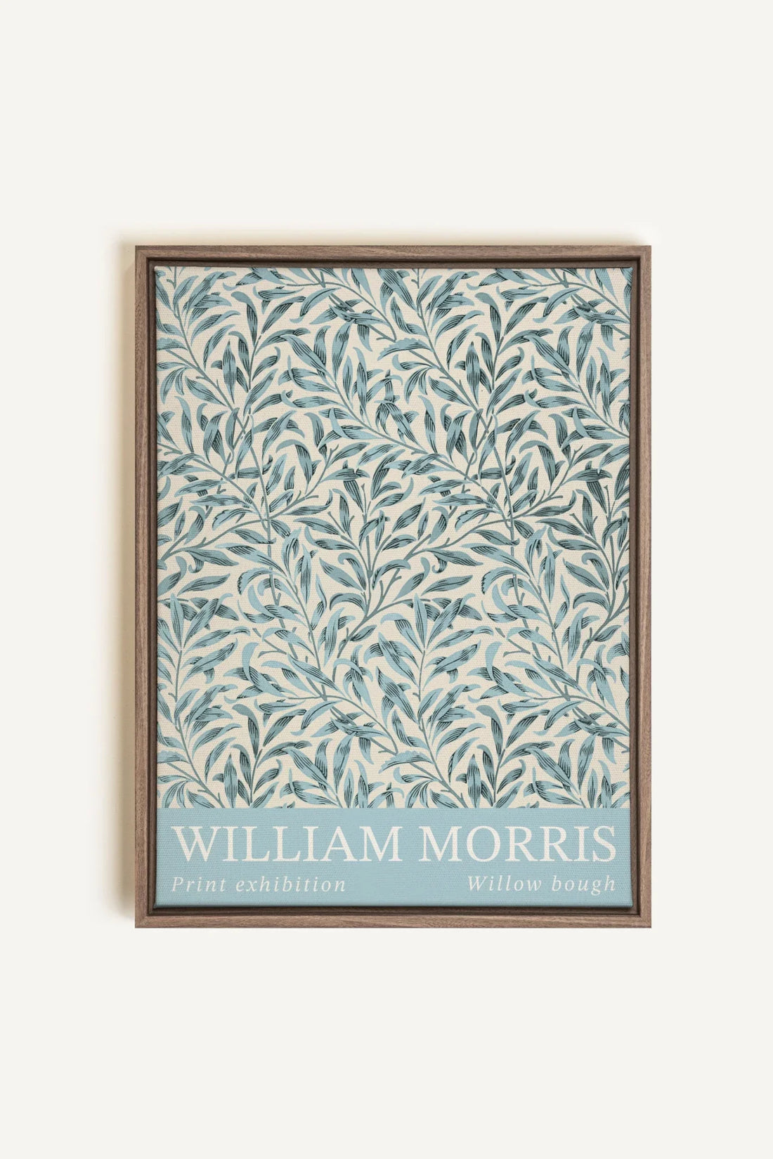 OLEKA CANVAS - BLEU MORRIS, Oeuvre sur toile étirée, encadré Brun Chêne
