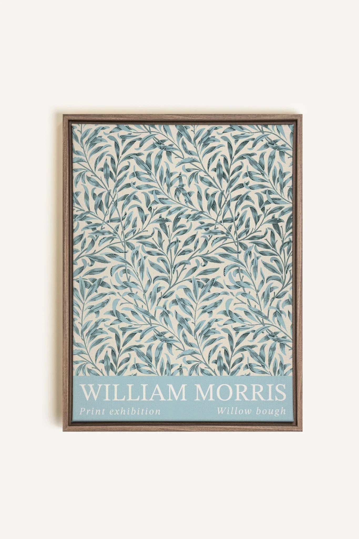 OLEKA CANVAS - BLEU MORRIS, Oeuvre sur toile étirée, encadré Brun Chêne