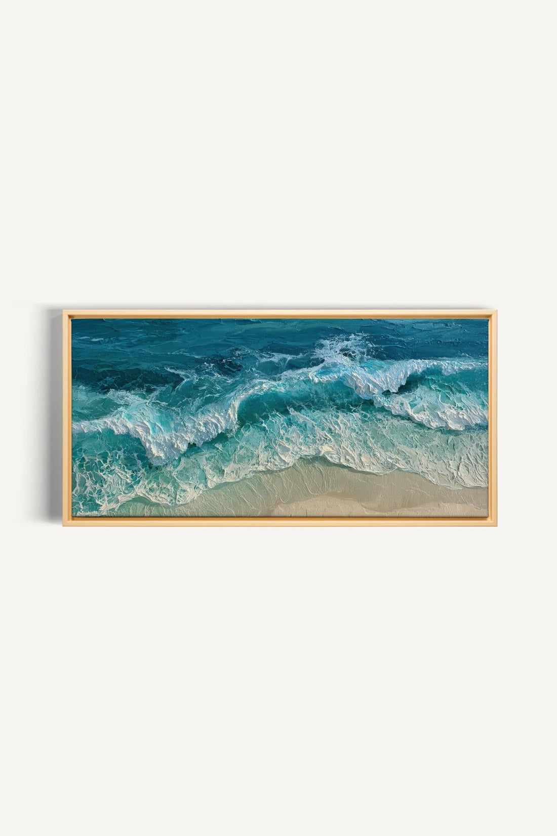 BLEU SALÉ, Oeuvre sur toile étirée, encadré Naturel Clair
