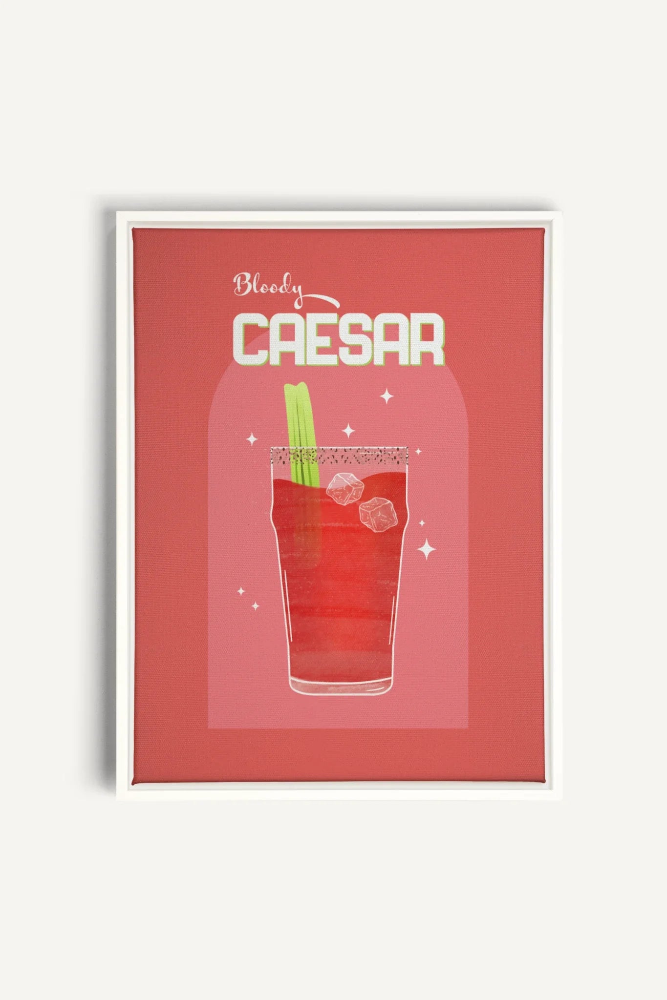 BLOODY CAESAR, Oeuvre sur toile étirée, encadré Blanc