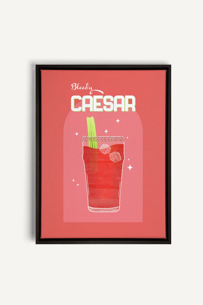 BLOODY CAESAR, Oeuvre sur toile étirée, encadré Noir