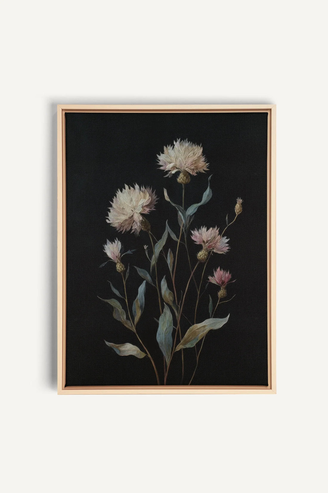 BLUSH FLORA, Work on stretched canvas, framed Naturel Clair