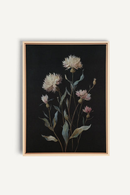 BLUSH FLORA, Oeuvre sur toile étirée, encadré Naturel Clair
