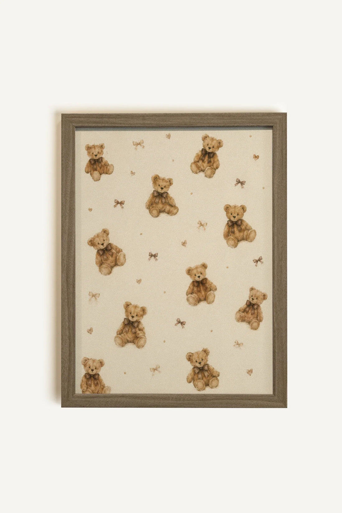 BOWTIE BEARS, Oeuvre sur toile rigide, encadré brun chêne