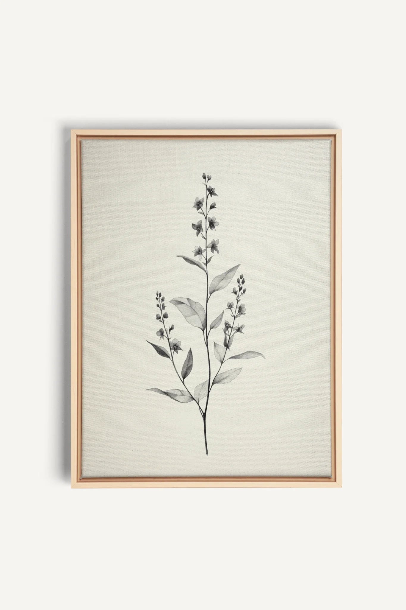 BRANCHE LÉGÈRE, Oeuvre sur toile étirée, encadré Naturel Clair
