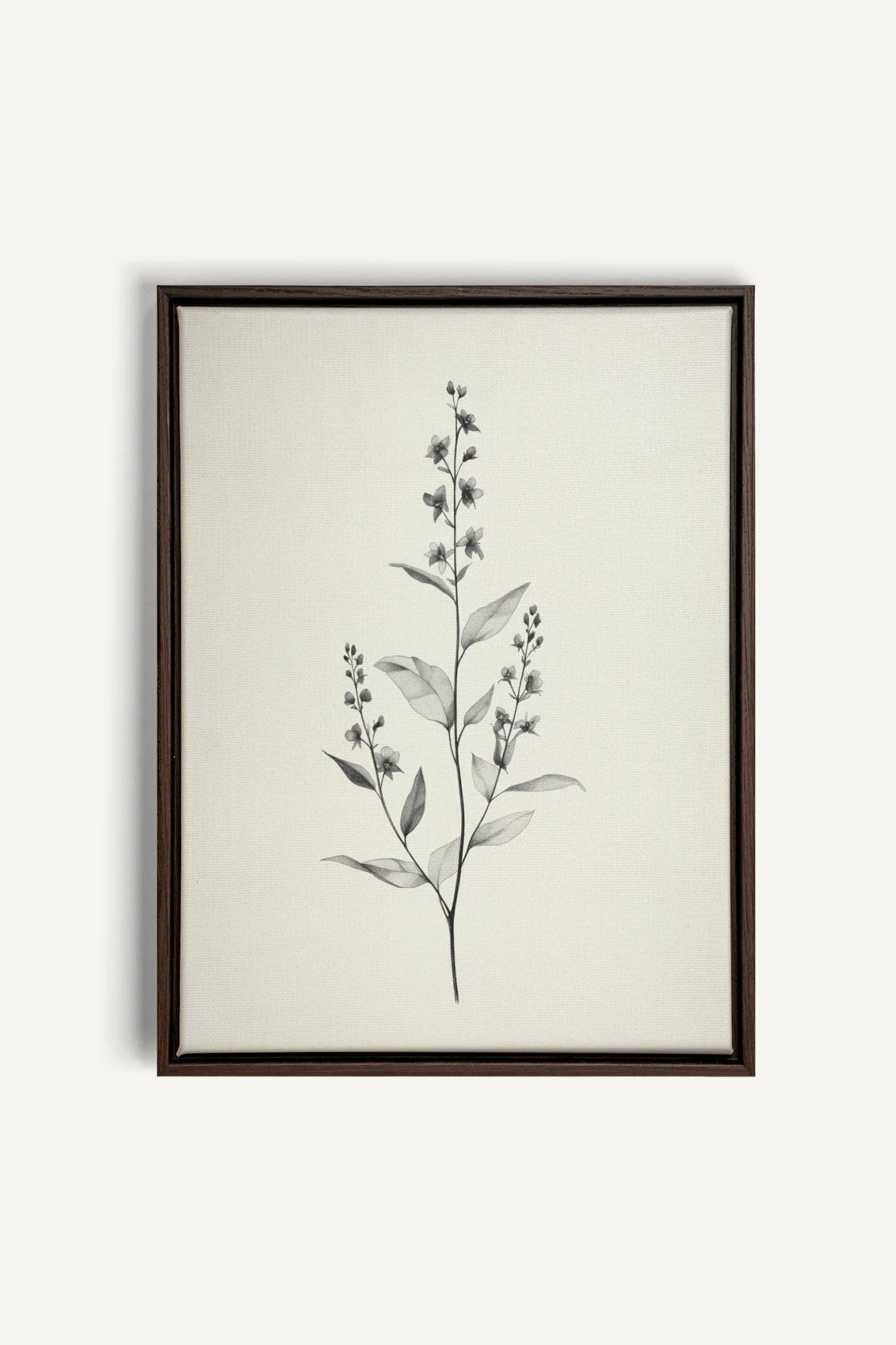 BRANCHE LÉGÈRE, Oeuvre sur toile étirée, encadré Brun Noyer
