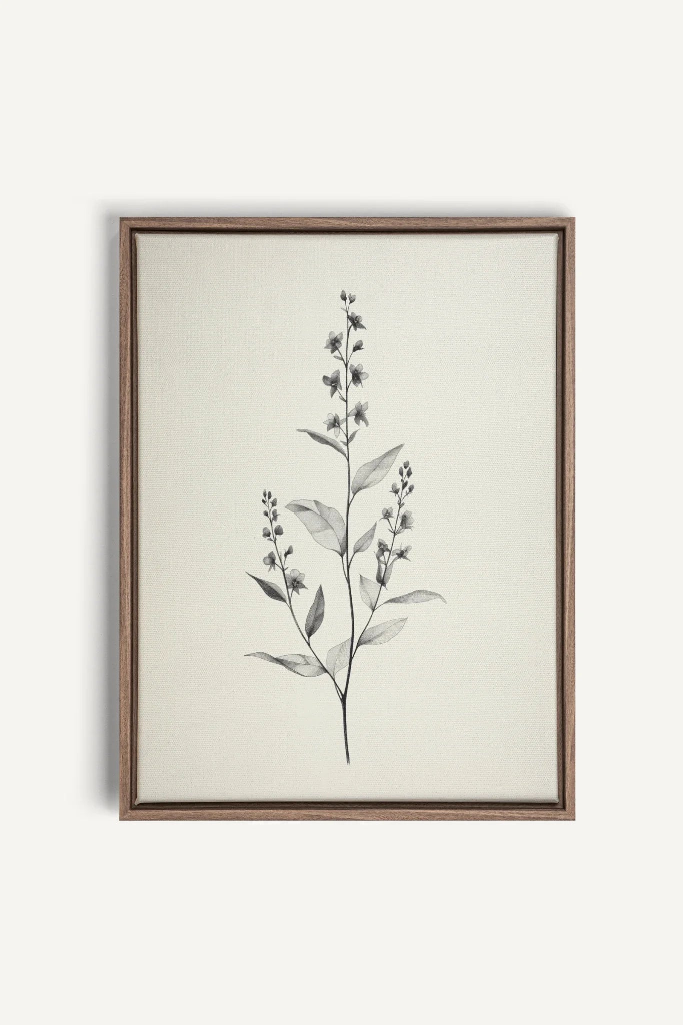 BRANCHE LÉGÈRE, Oeuvre sur toile étirée, encadré Brun Chêne