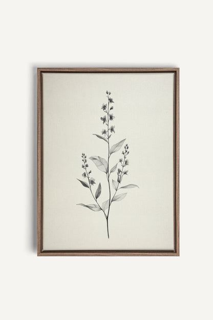 BRANCHE LÉGÈRE, Oeuvre sur toile étirée, encadré Brun Chêne