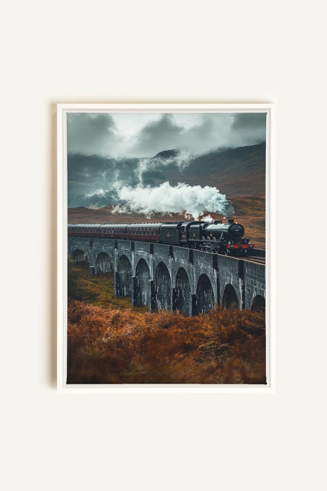 OLEKA CANVAS - BRIDGE OF MIST, Oeuvre sur toile étirée, encadré Blanc