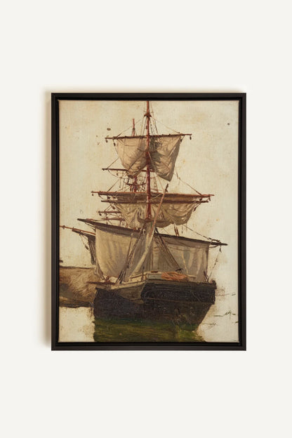 BRISE ANTIQUE, Oeuvre sur toile étirée, encadré Noir