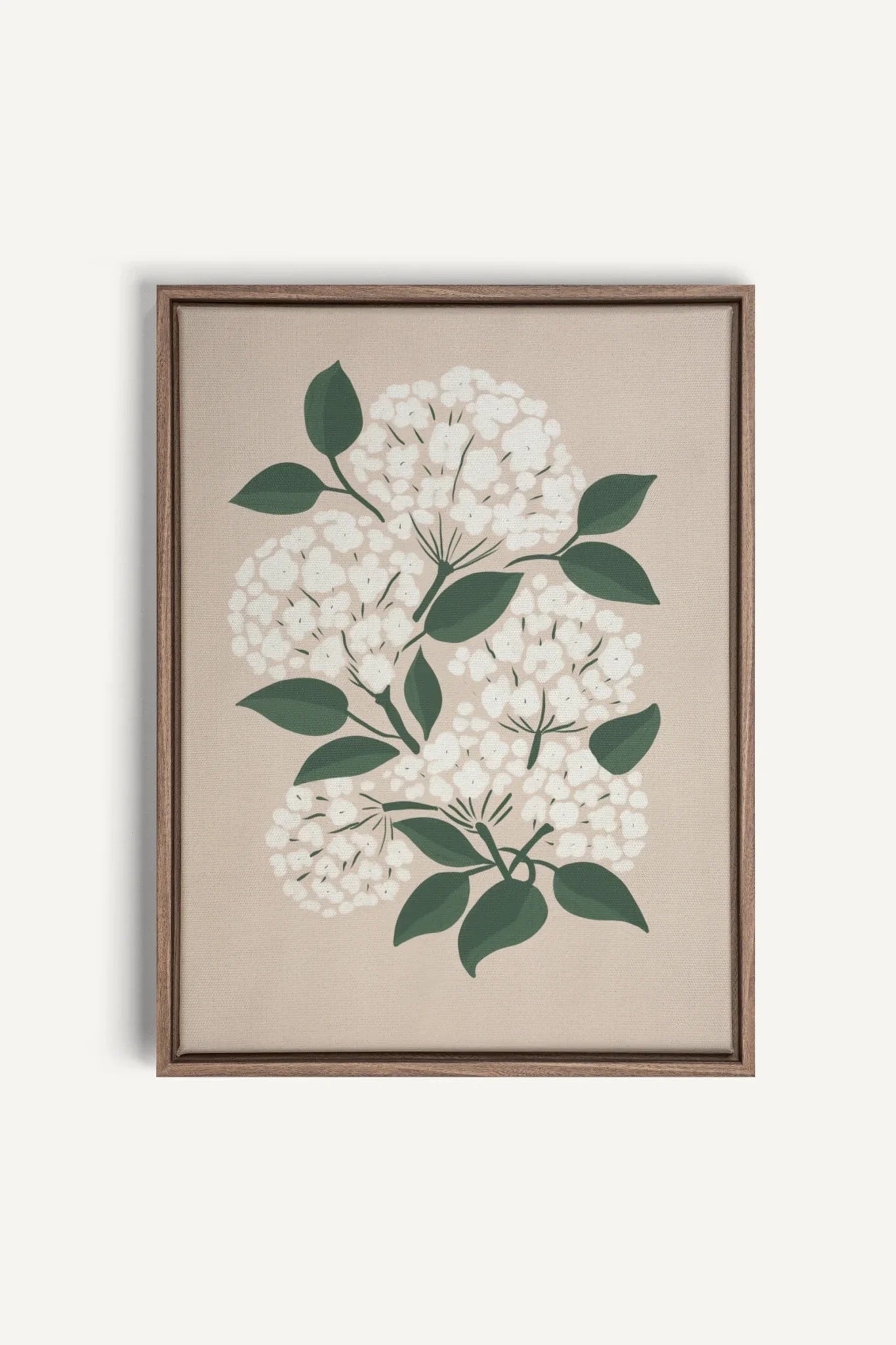 OLEKA CANVAS - BRISE DE FLEURS, Oeuvre sur toile étirée, encadré Brun Chêne