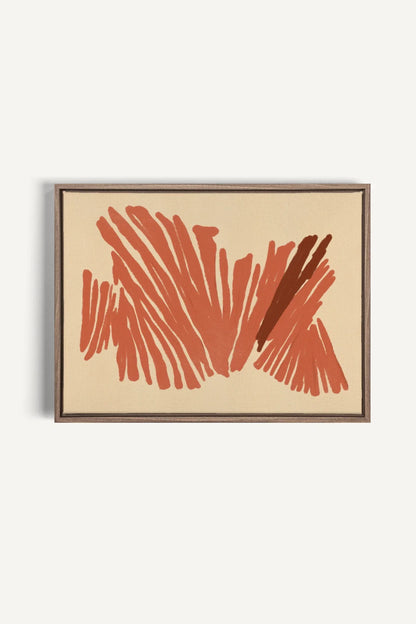 OLEKA CANVAS - BURNT ECHO, Oeuvre sur toile étirée, encadré Brun Chêne