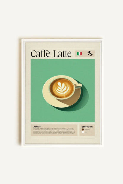 OLEKA CANVAS - CAFFÈ LATTE, Oeuvre sur toile étirée, encadré Blanc