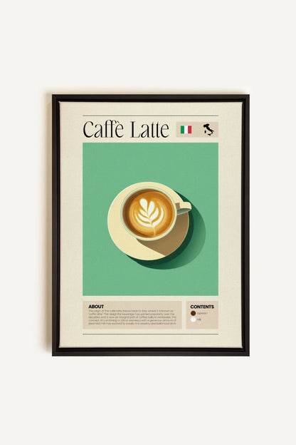 OLEKA CANVAS - CAFFÈ LATTE, Oeuvre sur toile étirée, encadré Noir