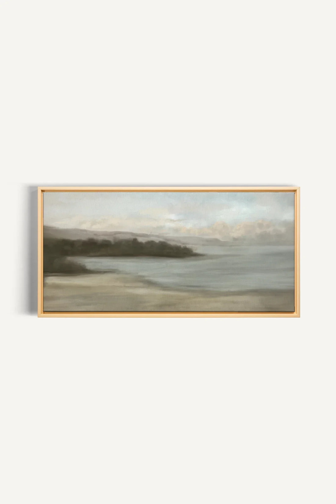 OLEKA CANVAS - CALME SUR LA RIVE, Oeuvre sur toile étirée, encadré Naturel Clair
