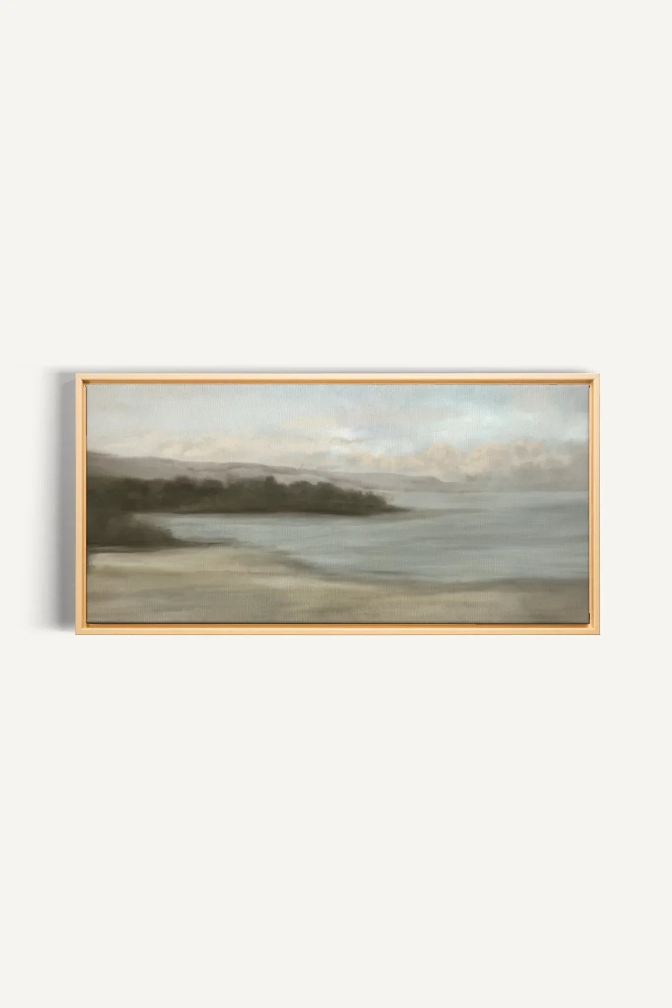 OLEKA CANVAS - CALME SUR LA RIVE, Oeuvre sur toile étirée, encadré Naturel Clair