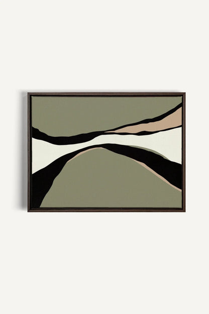 OLEKA CANVAS - CAMO MODERNE, Oeuvre sur toile étirée, encadré Brun Noyer